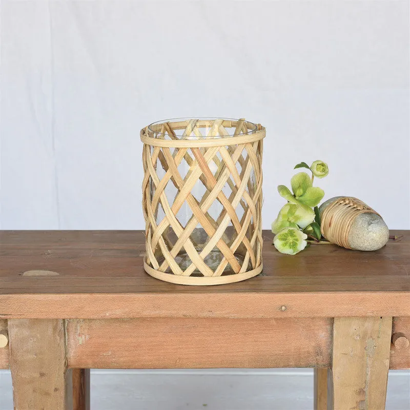 Cane Weave Vase - Med Vase,Ceramic Vase