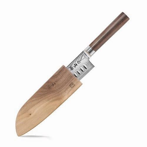 Cangshan 62755 J Series X-7 Steel Santoku Knife, Walnut Sheath, 7" Blade