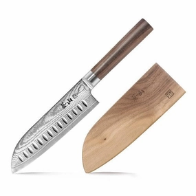 Cangshan 62755 J Series X-7 Steel Santoku Knife, Walnut Sheath, 7" Blade Food Storage,Food Containers