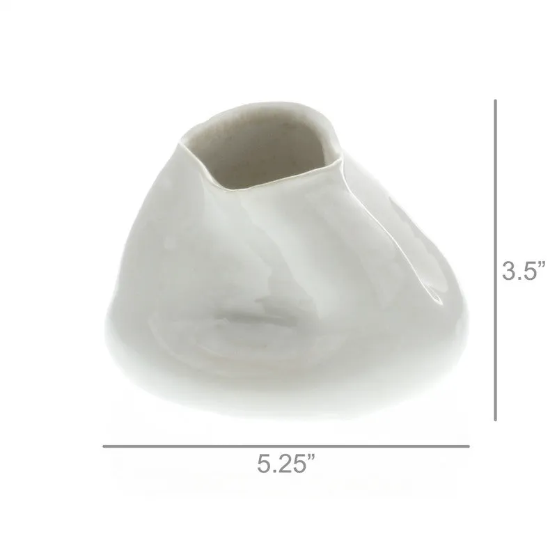 Canyon Ceramic Vase - Sm - Fancy White