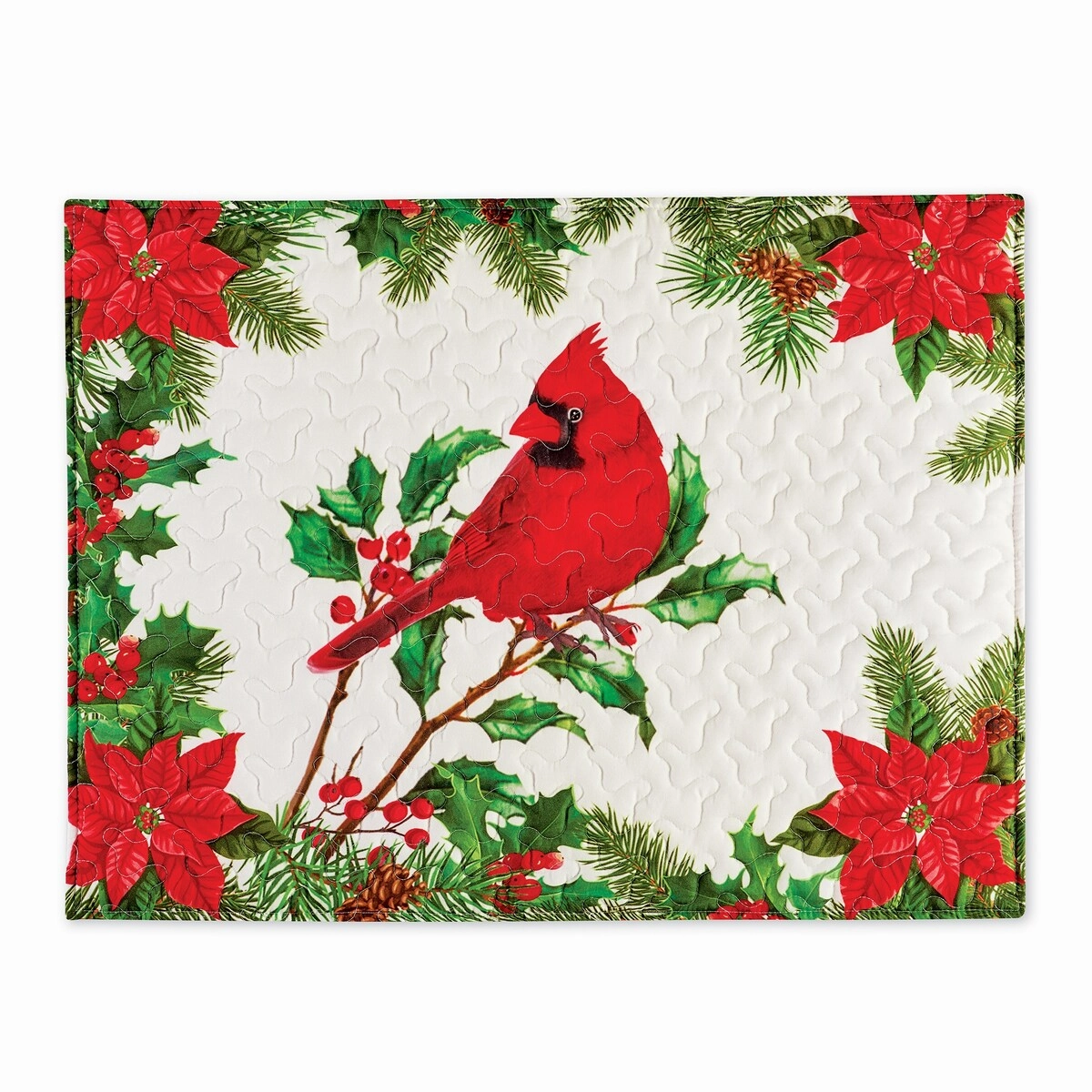 Cardinals And Holly Poinsettia All-Over Texture Pillow Sham pillowcases,cotton pillow covers,bed linen