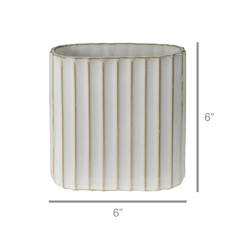 Caro Ribbed Vase, Ceramic - Sm