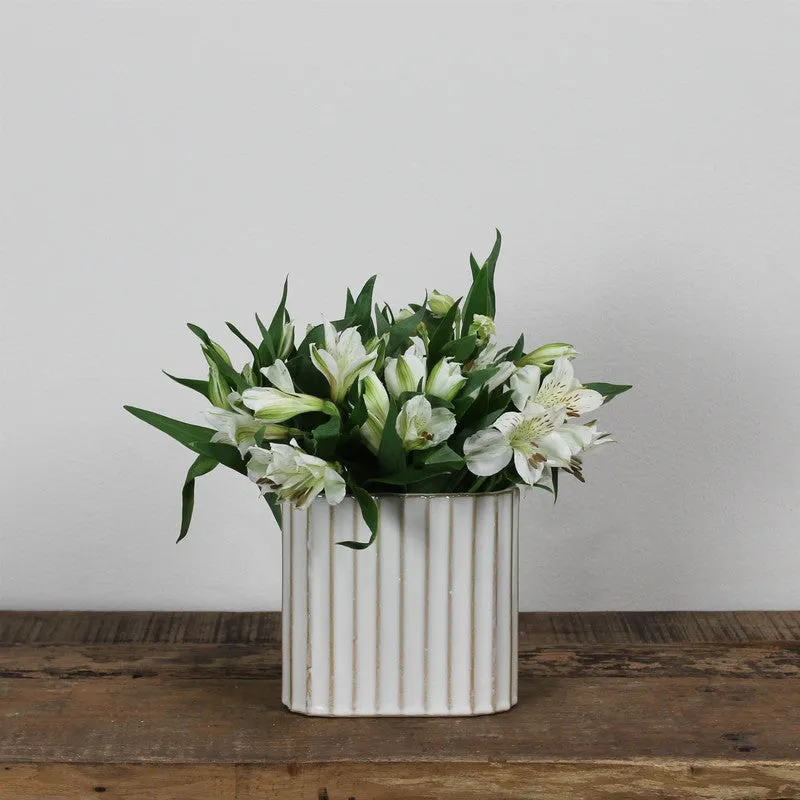 Caro Ribbed Vase, Ceramic - Sm