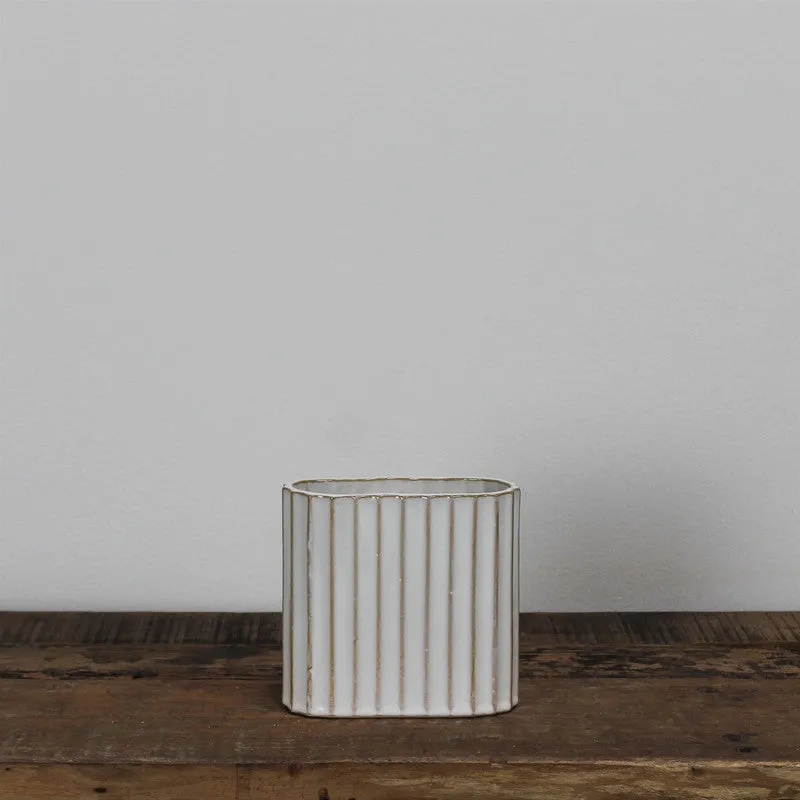 Caro Ribbed Vase, Ceramic - Sm