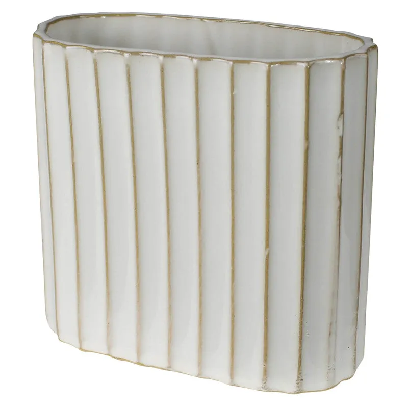 Caro Ribbed Vase, Ceramic - Sm