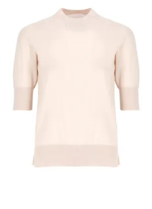 Cashmere Blend Knit Sweater With Asymmetric Hem