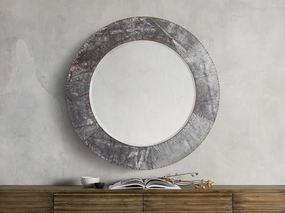 Caspian Round Wall Mirror in Iron Wall Mirrors,round wall mirror
