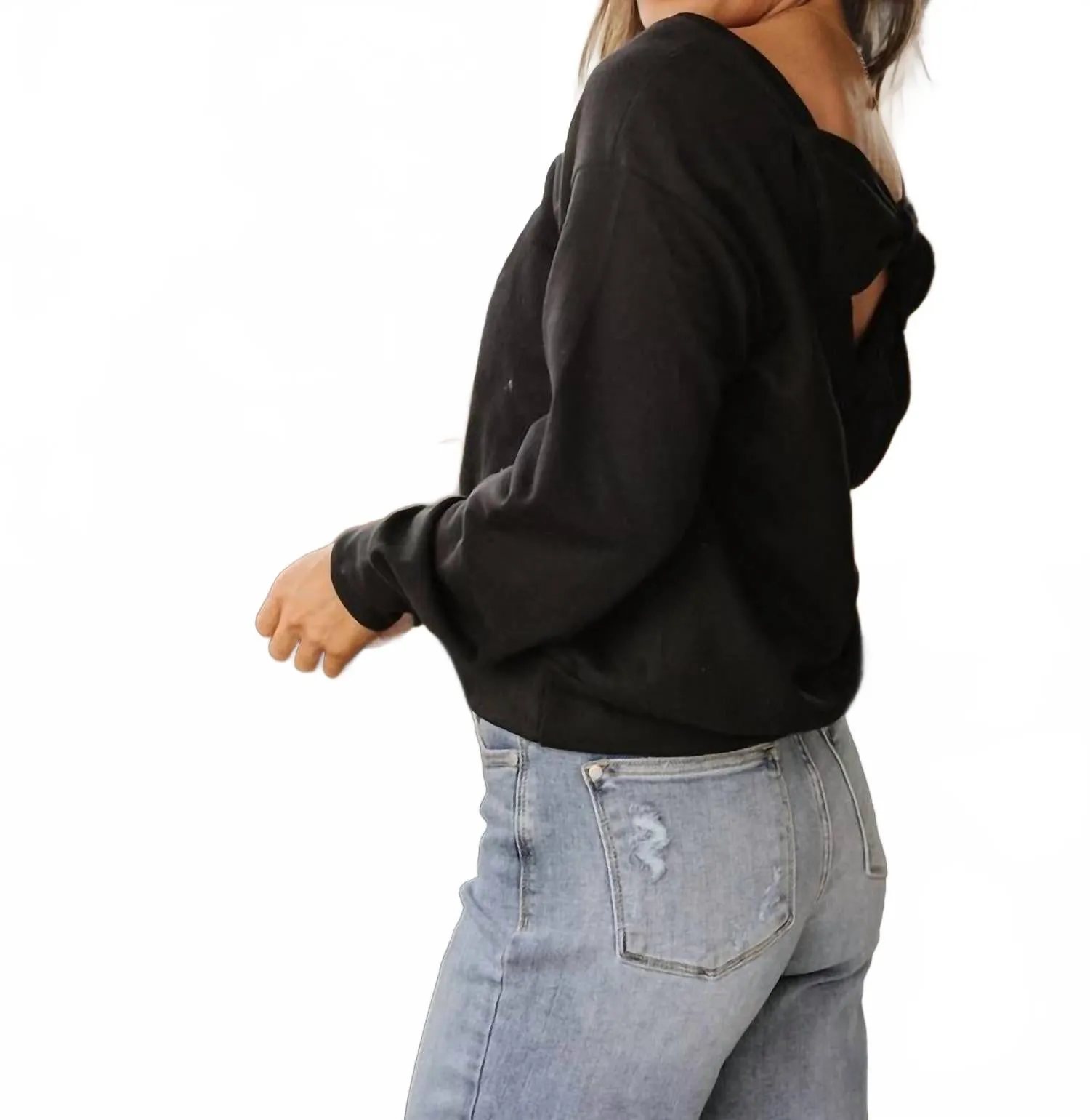 Caston Bowknot Sweatshirt In Black