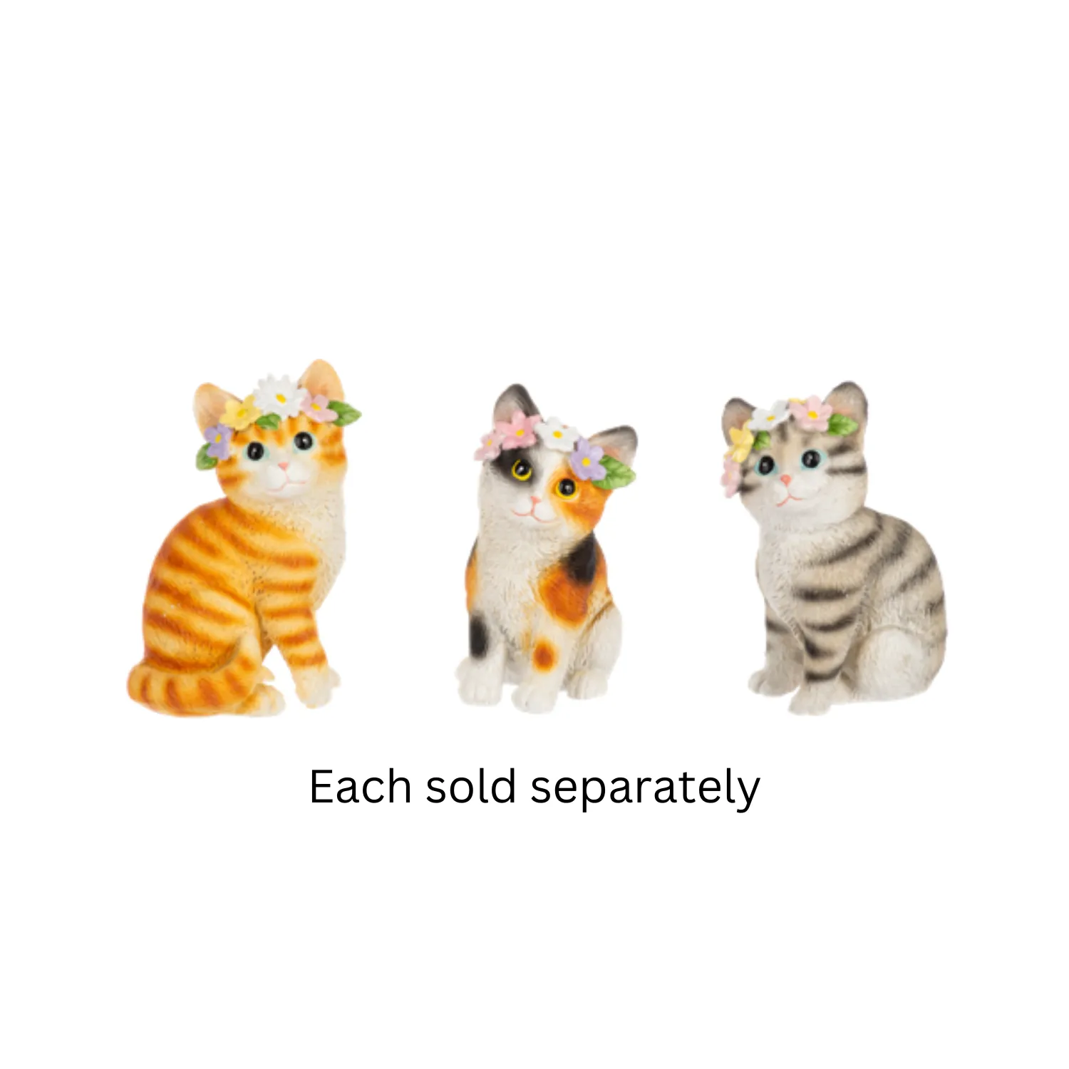 Cat with Floral Headband Figurine 3.5" Decorative Mirror,Home Decor Mirror