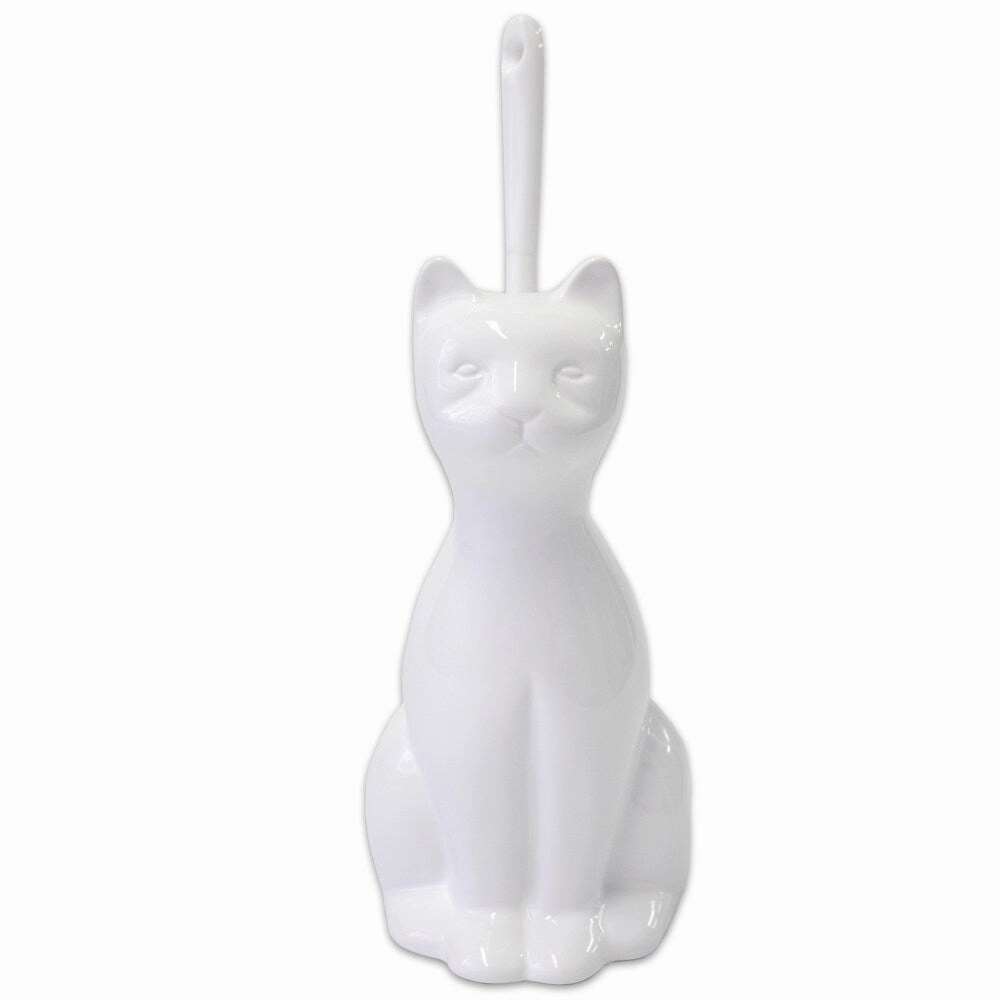 Cat Ceramic Toilet Brush Holder - White Toilet Brush,Bathroom Cleaner