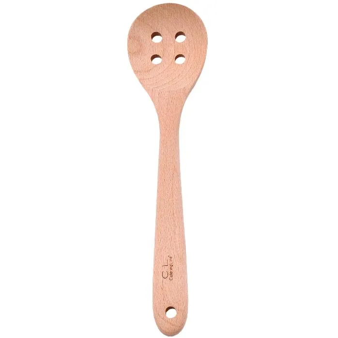 Catering Line 30cm Thick Wooden Perforated Spoon 5002/D kitchen storage, pantry organizer