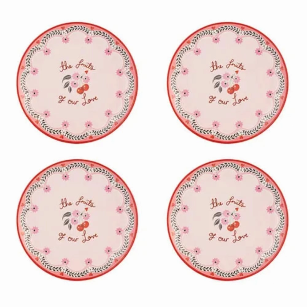 Cath Kidston Cherry Set of 4 Melamine Side Plates