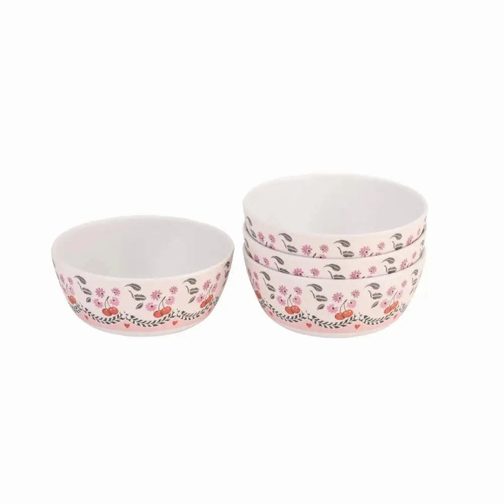 Cath Kidston Set 4 Melamine Cereal Bowl In Cherry White
