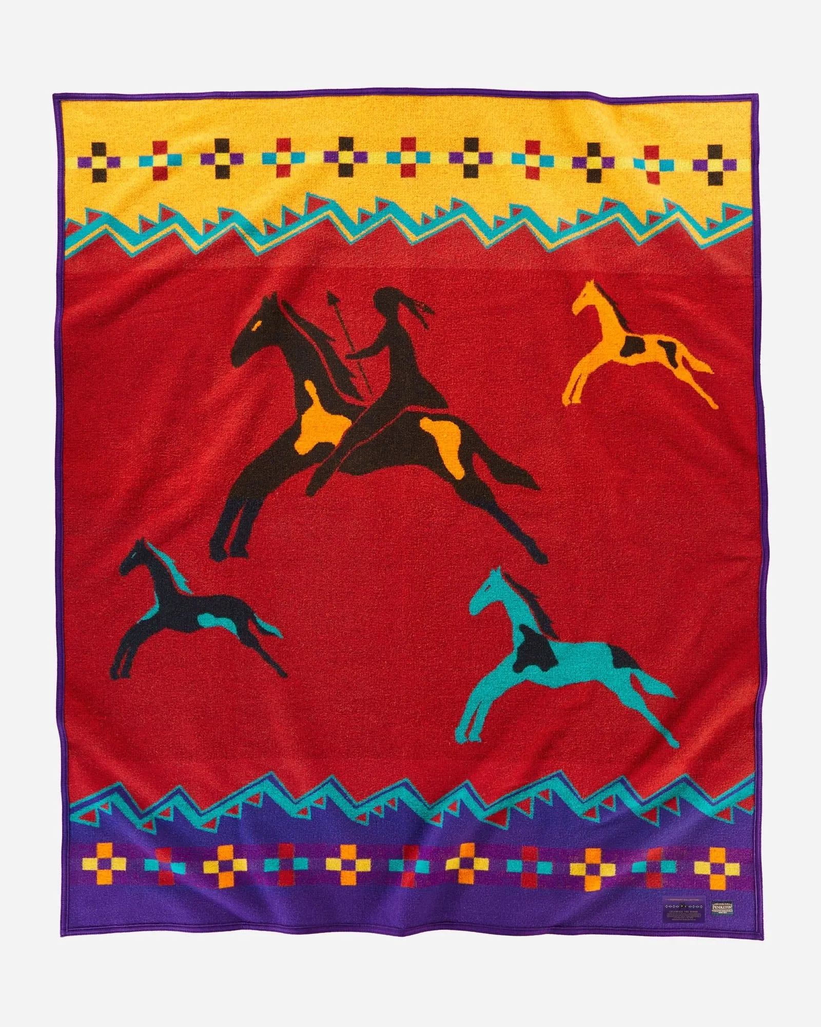 Celebrate the Horse Pendleton Blanket bookcase, standing shelf