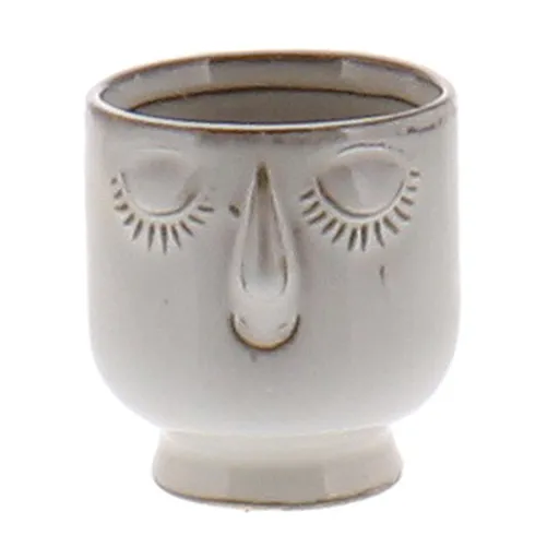 Celia Cachepot, White, Ceramic - Sm - Fancy White