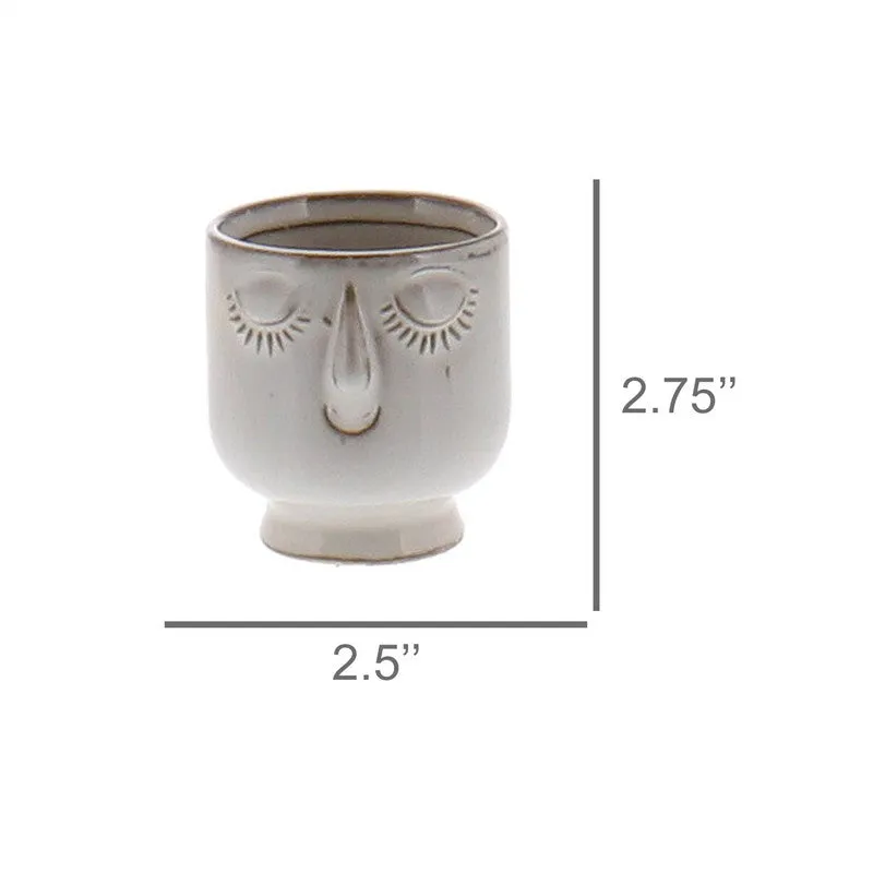 Celia Cachepot, White, Ceramic - Sm - Fancy White