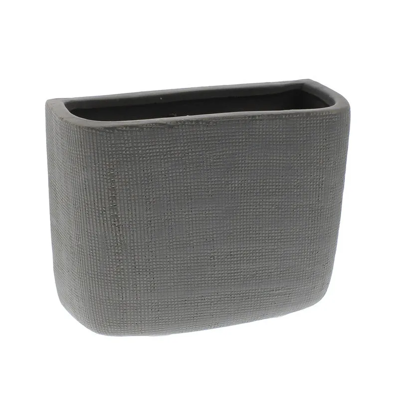 Ceramic Wall Pocket, Rect - Lrg - Grey Vase,Ceramic Vase