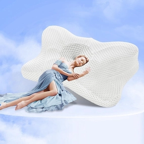 Cervical Pillow for Neck Support, Contour Memory Foampillow Shoulder Support Pain Relief for Side Back Stomach Sleepers - White pillows,bed pillow,sleeping cushion