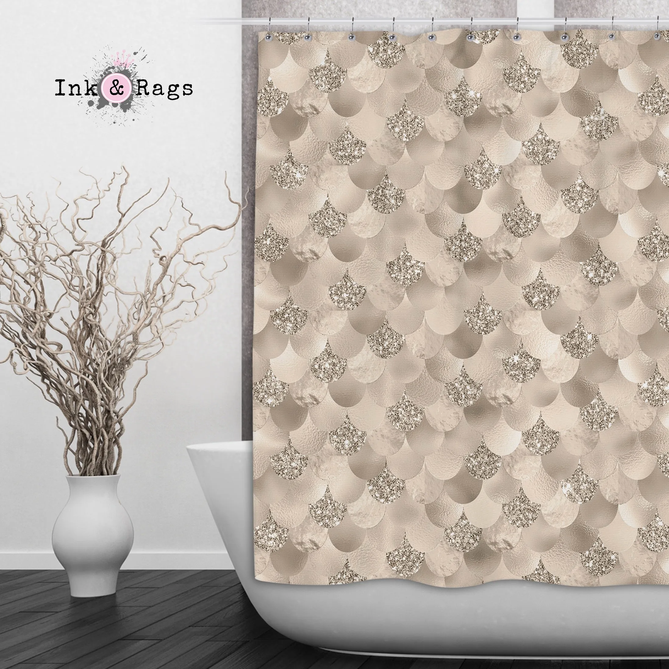 Champaign Mermaid Dreams Shower Curtains and Optional Bath Mats Lighting,Lamps Fixtures
