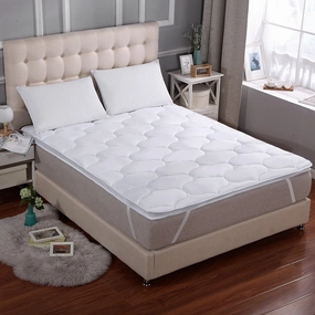 Cheer Collection 3D Air Mattress Topper with Elastic Bands - White mattress pads,mattress topper,bed protection