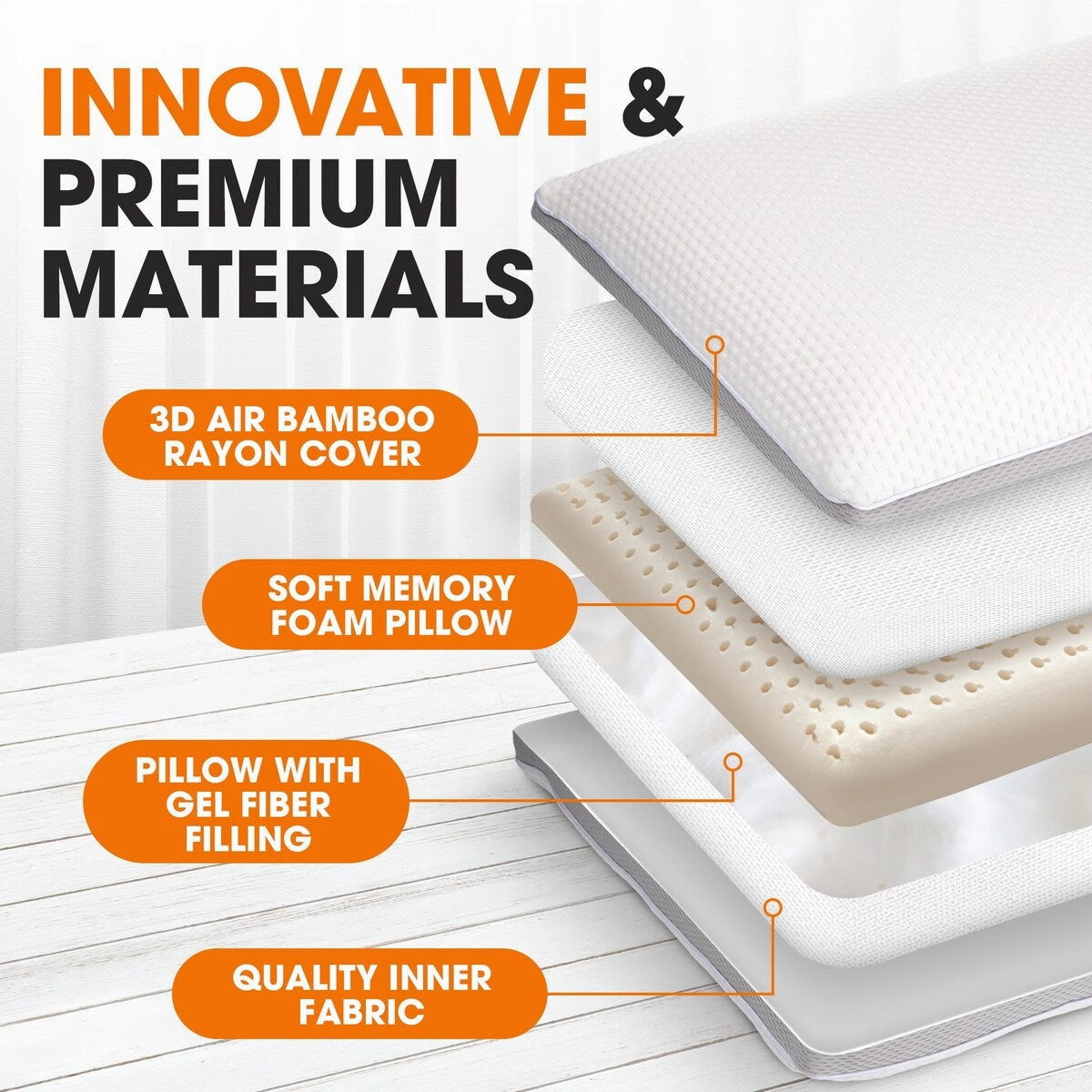 Cheer Collection Dual-Sided Memory Foam Sleeping Bed Pillow