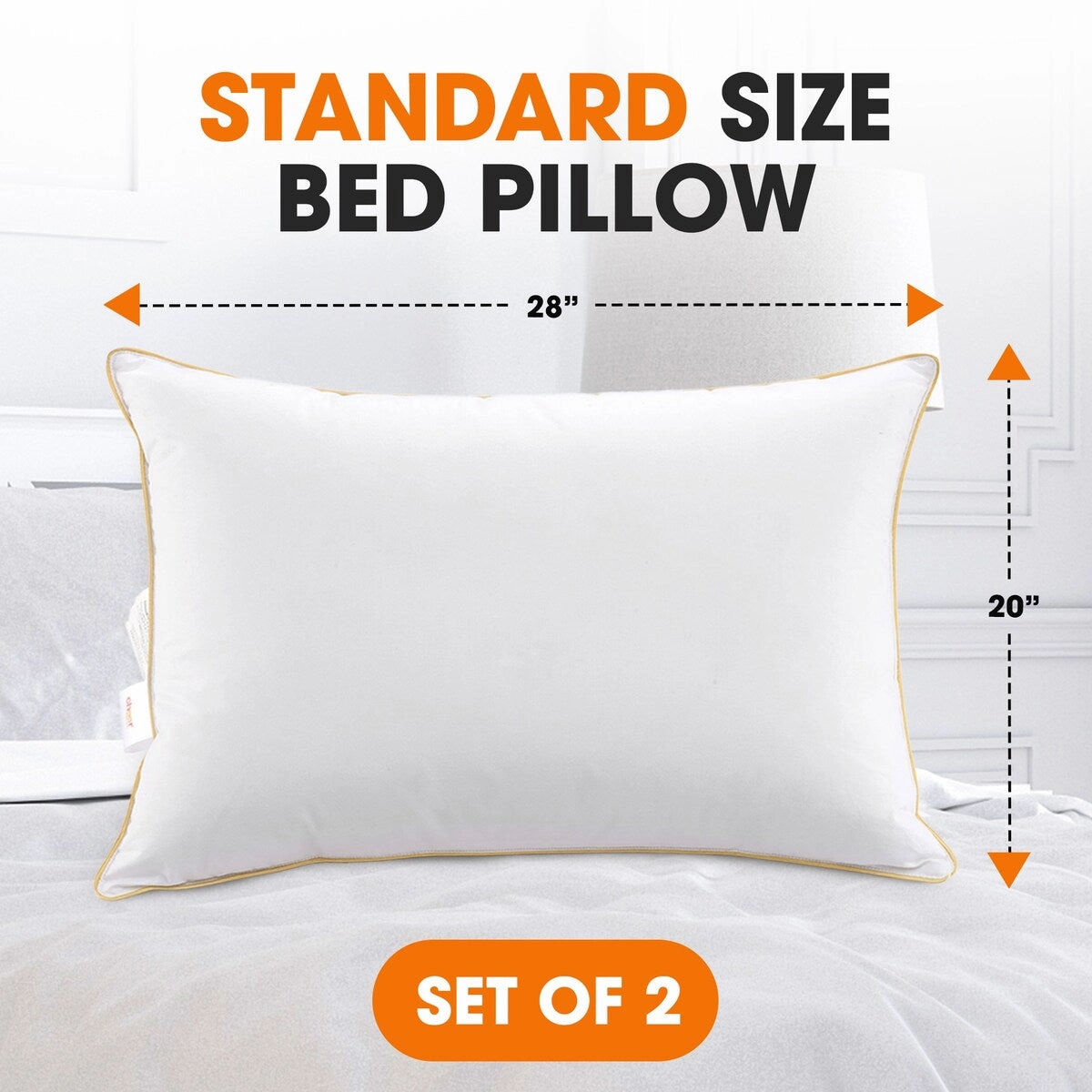 Cheer Collection Hypoallergenic Hollow Fiber Gel Pillows (Set of 2) - White