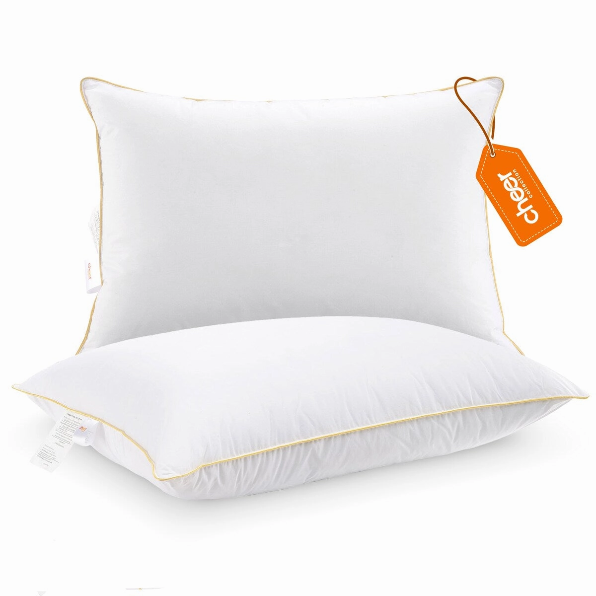 Cheer Collection Hypoallergenic Hollow Fiber Gel Pillows (Set of 2) - White