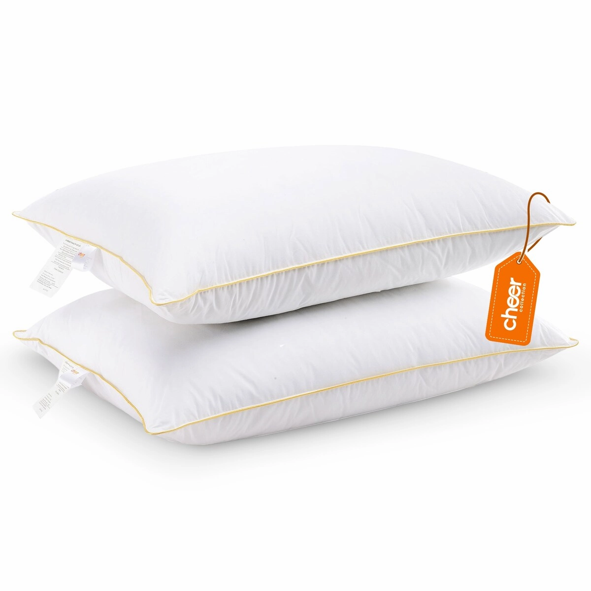 Cheer Collection Hypoallergenic Hollow Fiber Gel Pillows (Set of 2) - White