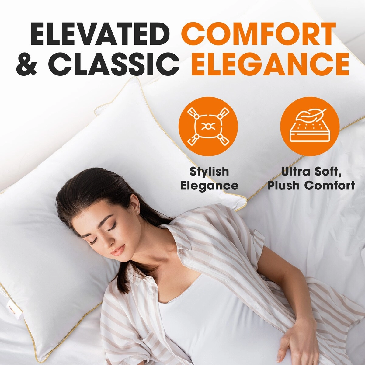 Cheer Collection Hypoallergenic Hollow Fiber Gel Pillows (Set of 2) - White