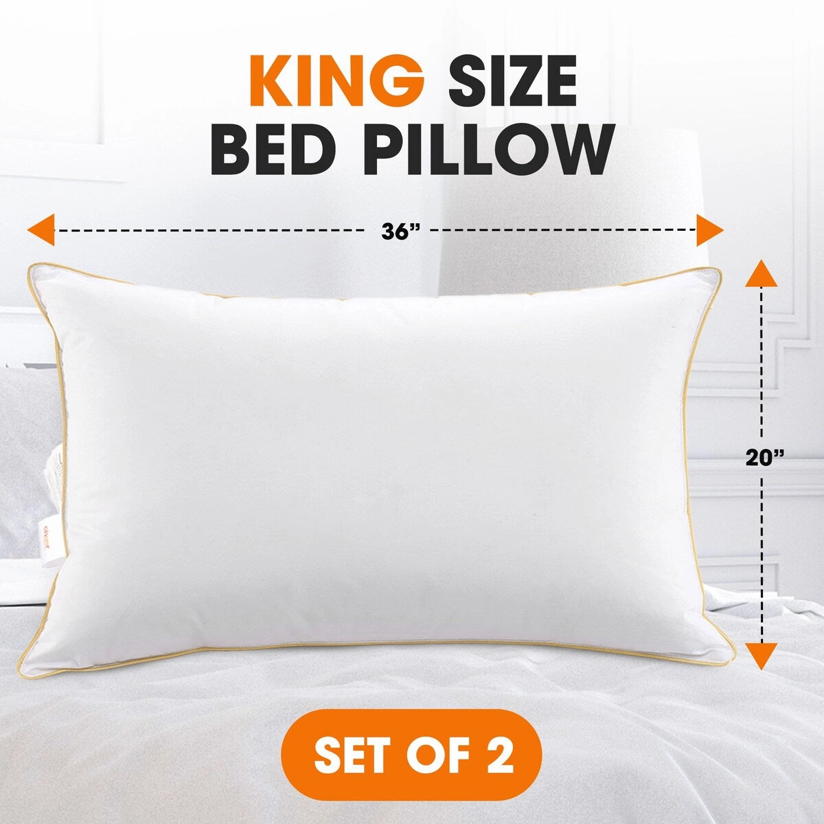 Cheer Collection Hypoallergenic Hollow Fiber Gel Pillows (Set of 2) - White