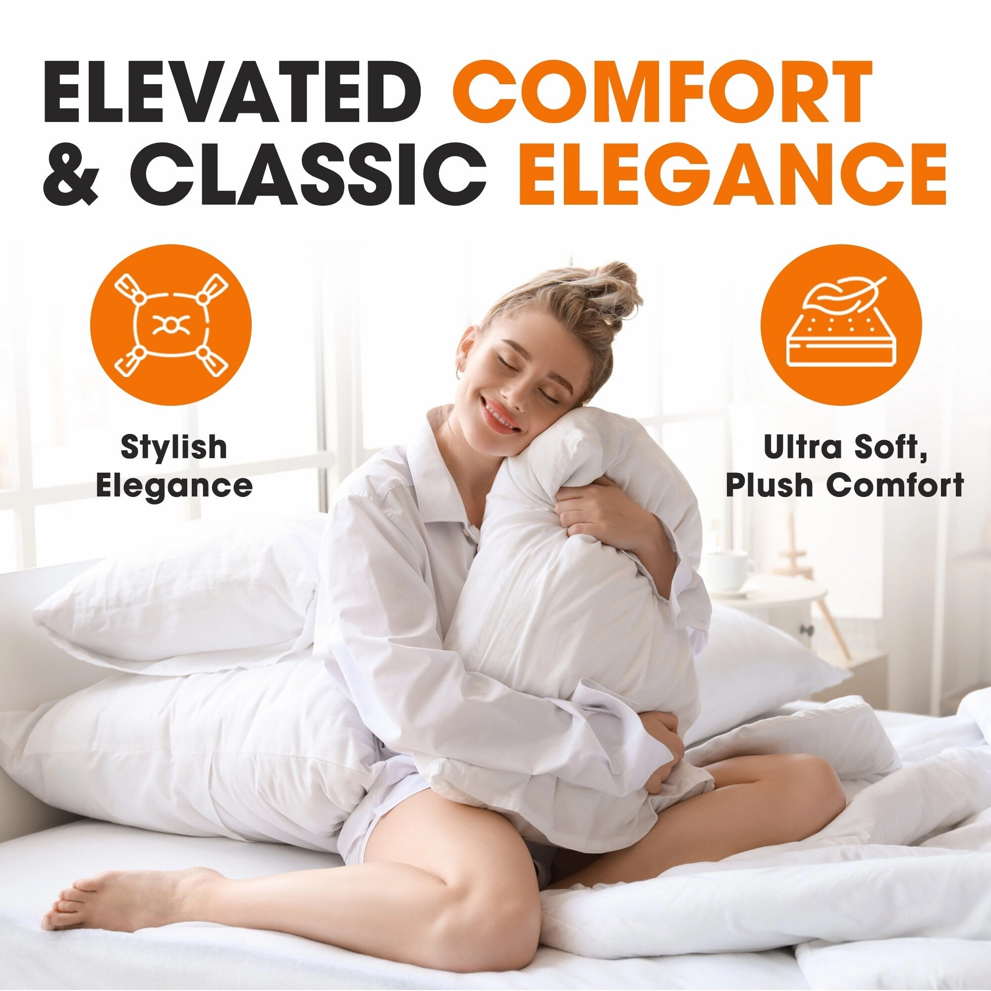 Cheer Collection Soft and Plush White Bed Pillows