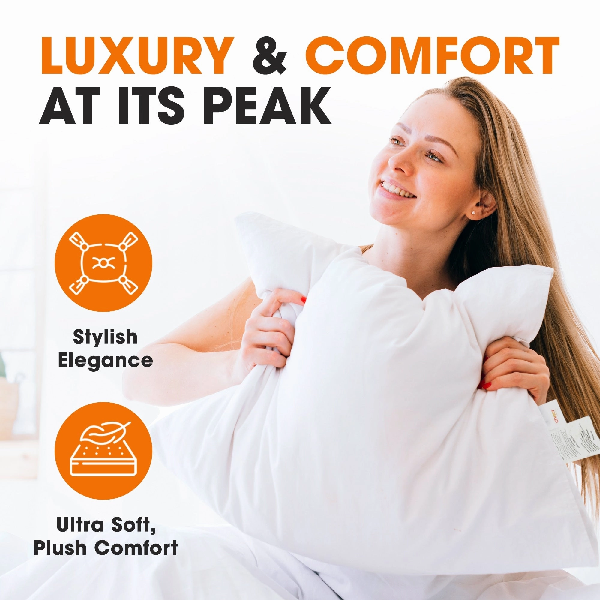 Cheer Collection Soft and Plush White Bed Pillows