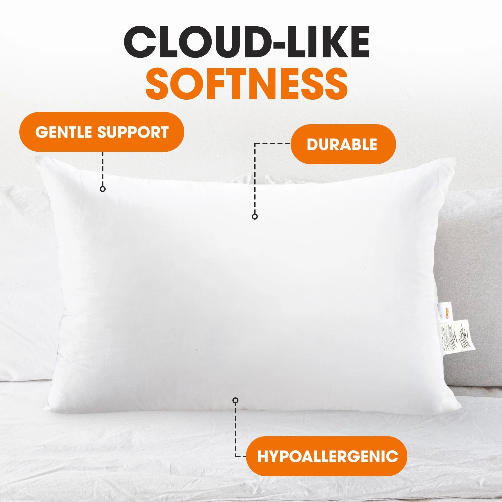 Cheer Collection Soft and Plush White Bed Pillows