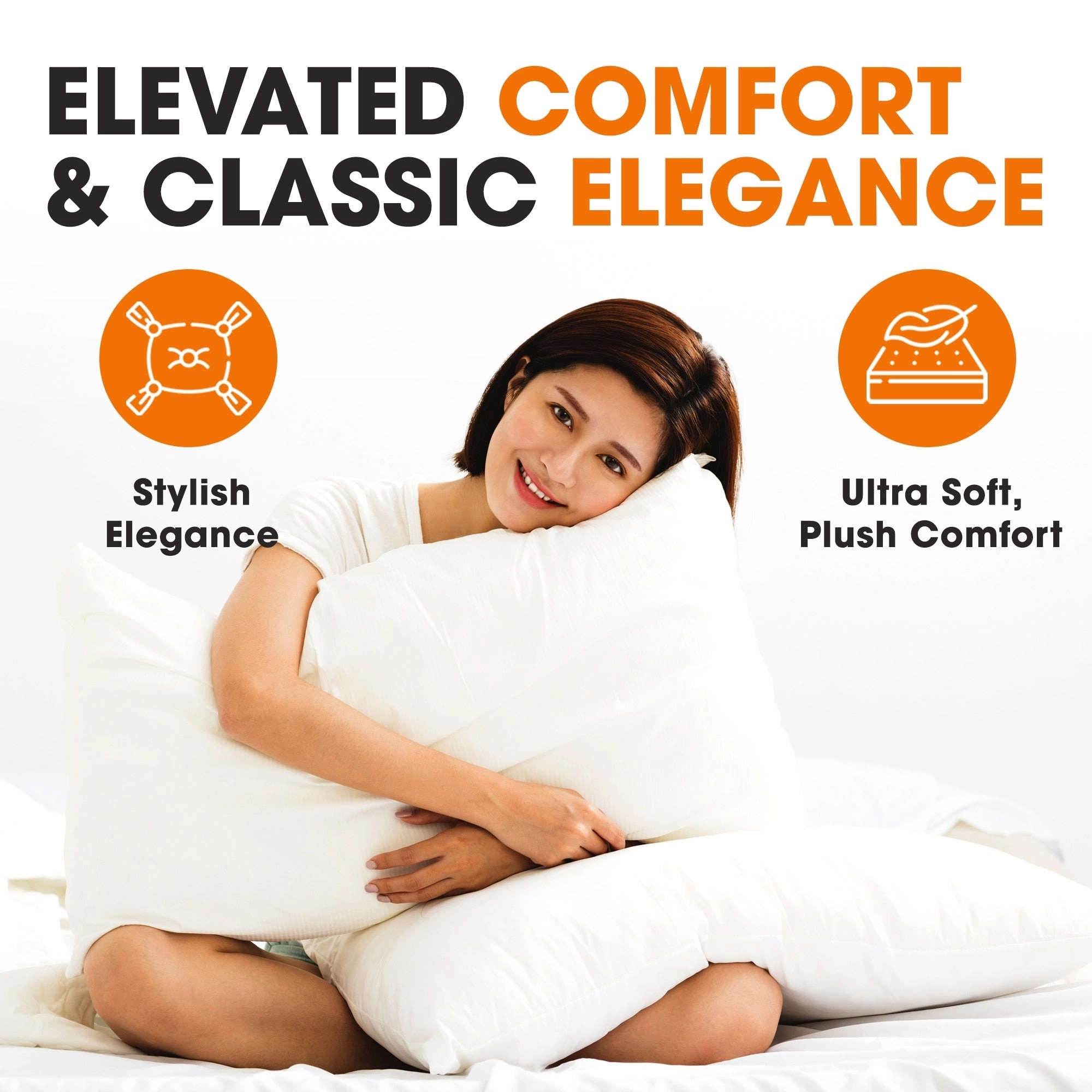 Cheer Collection Soft and Plush White Bed Pillows
