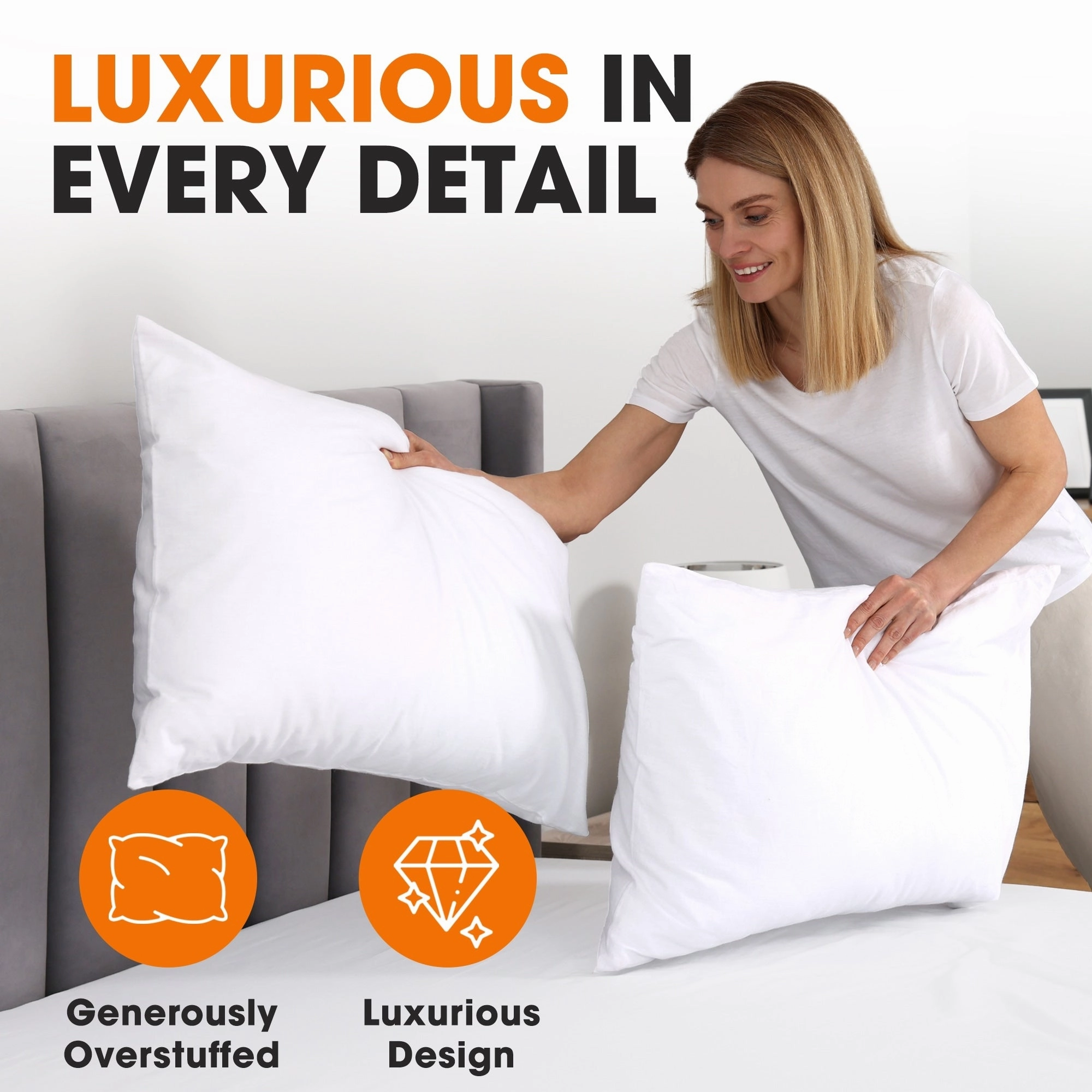 Cheer Collection Soft and Plush White Bed Pillows