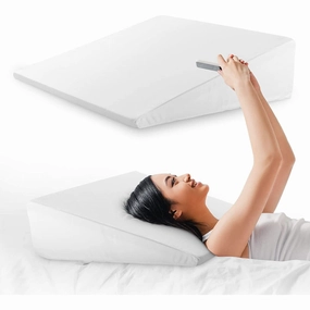 Cheer Collection Ultra Supportive Memory Foam Bed Wedge Pillow - White pillows,bed pillow,sleeping cushion