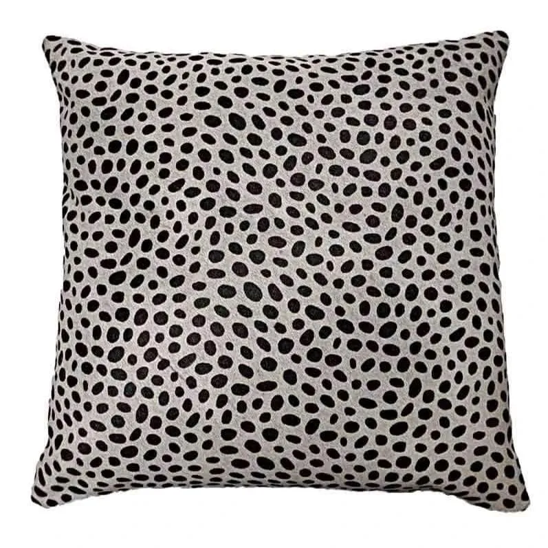 Cheetah Print on White Cowhide Accent Pillows