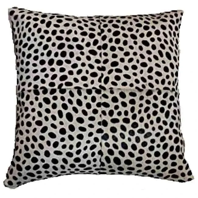 Cheetah Print on White Cowhide Accent Pillows