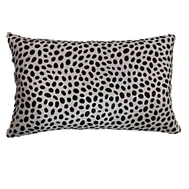 Cheetah Print on White Cowhide Accent Pillows