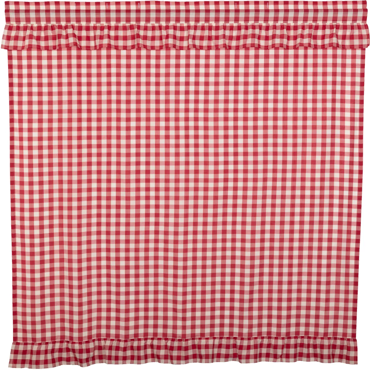 Cherry Ann Buffalo Check Ruffled Shower Curtain