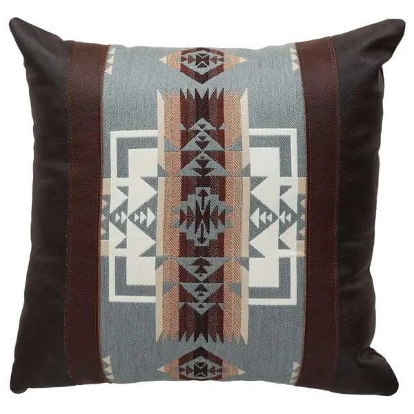 Chief Joseph Fabric and Leather Throw Pillow bookcase, standing shelf