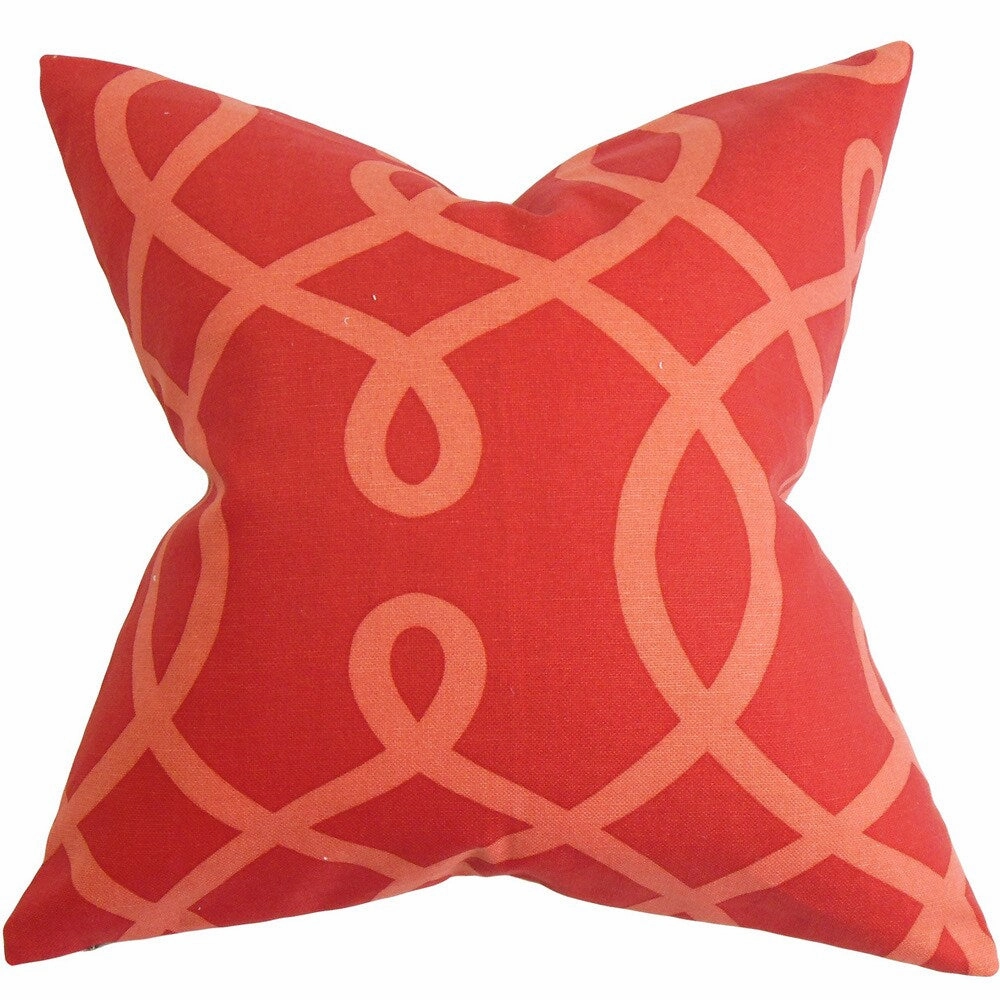 Chloris Geometric Euro Sham Red pillowcases,cotton pillow covers,bed linen