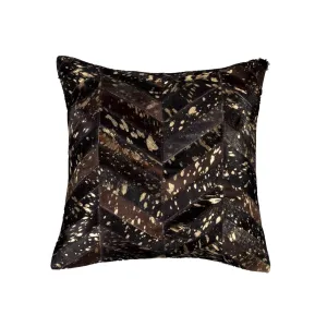 Chocolate & Gold Patch Cowhide Pillow storage cart, utility cart