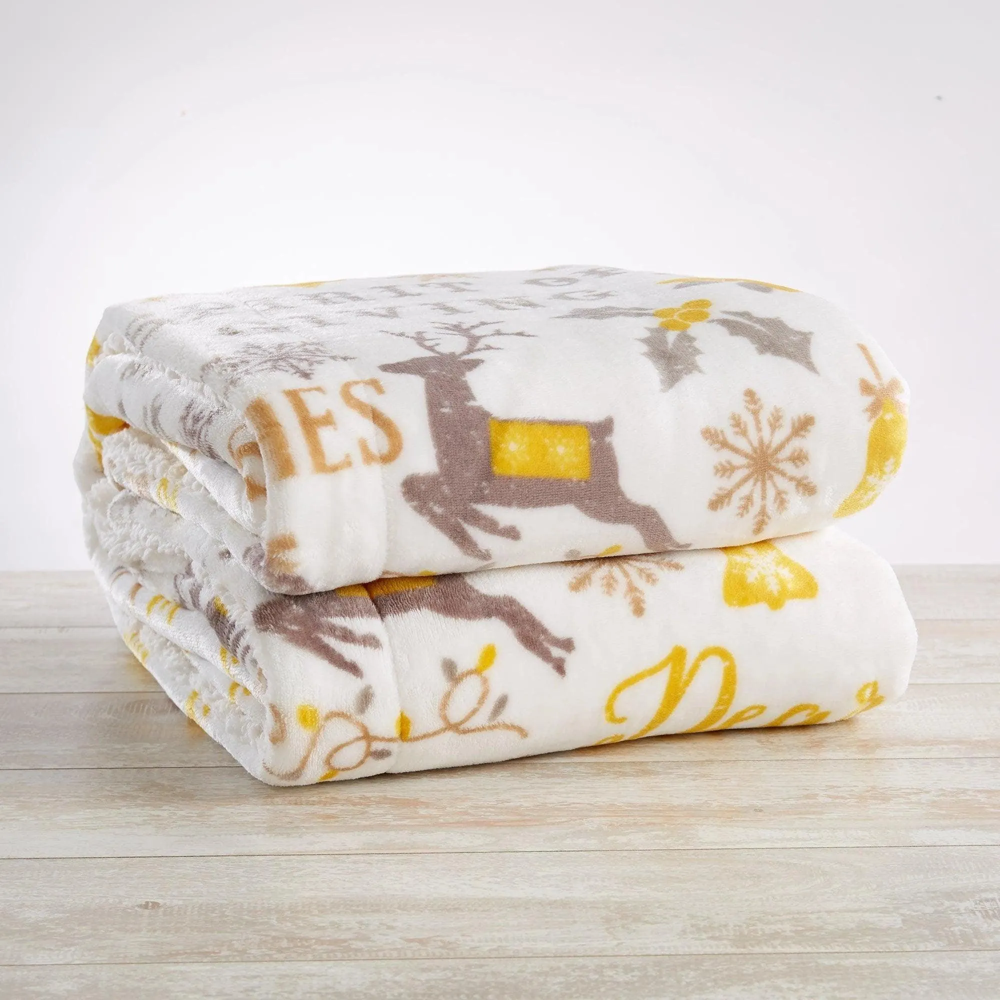 Christmas Carol Sherpa Throw Blanket