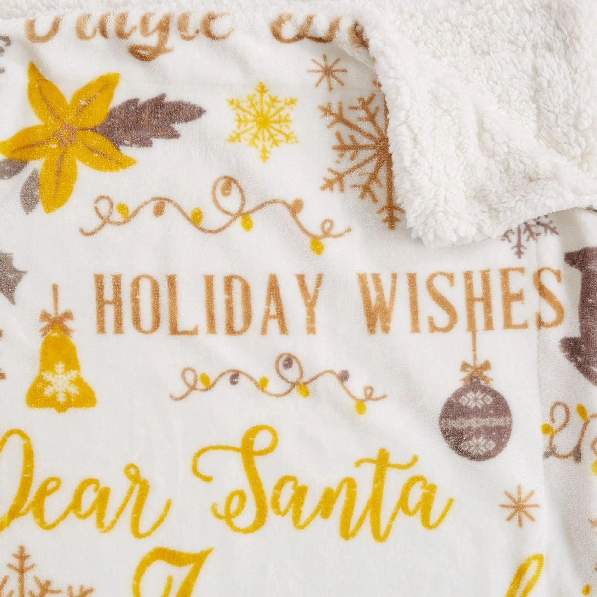 Christmas Carol Sherpa Throw Blanket