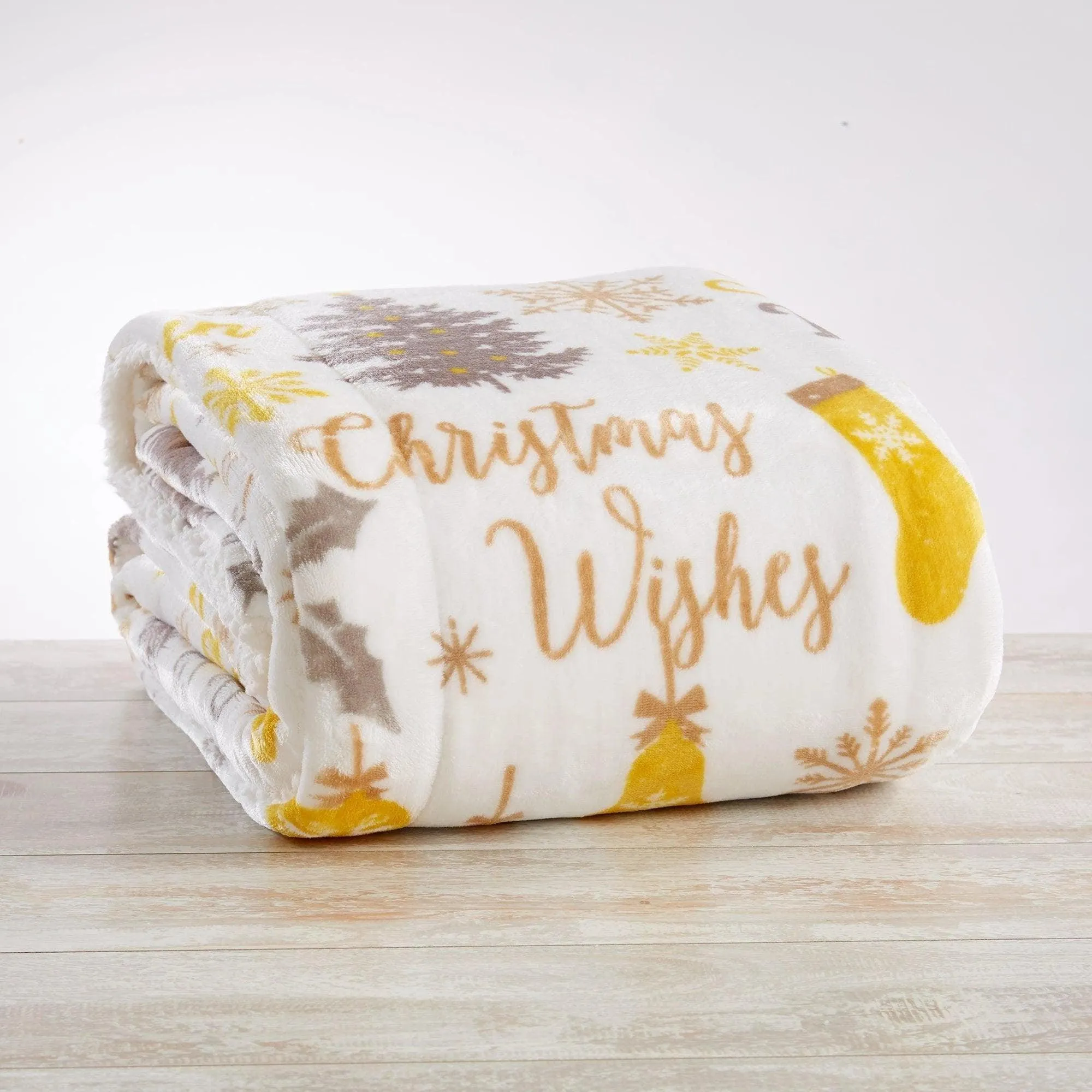 Christmas Carol Sherpa Throw Blanket
