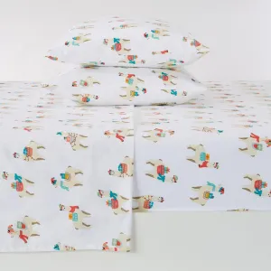 Christmas Llama Cotton Sheet Set shower bench, bathroom seat