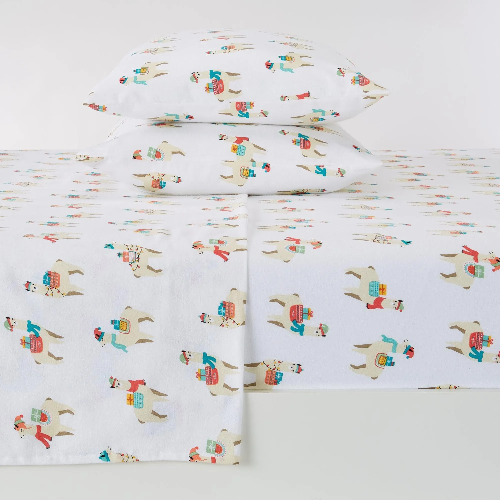 Christmas Llama Cotton Sheet Set shower bench, bathroom seat