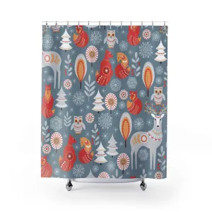 Christmas Shower Curtain | Gray Forest Tress Lighting,Home Lighting
