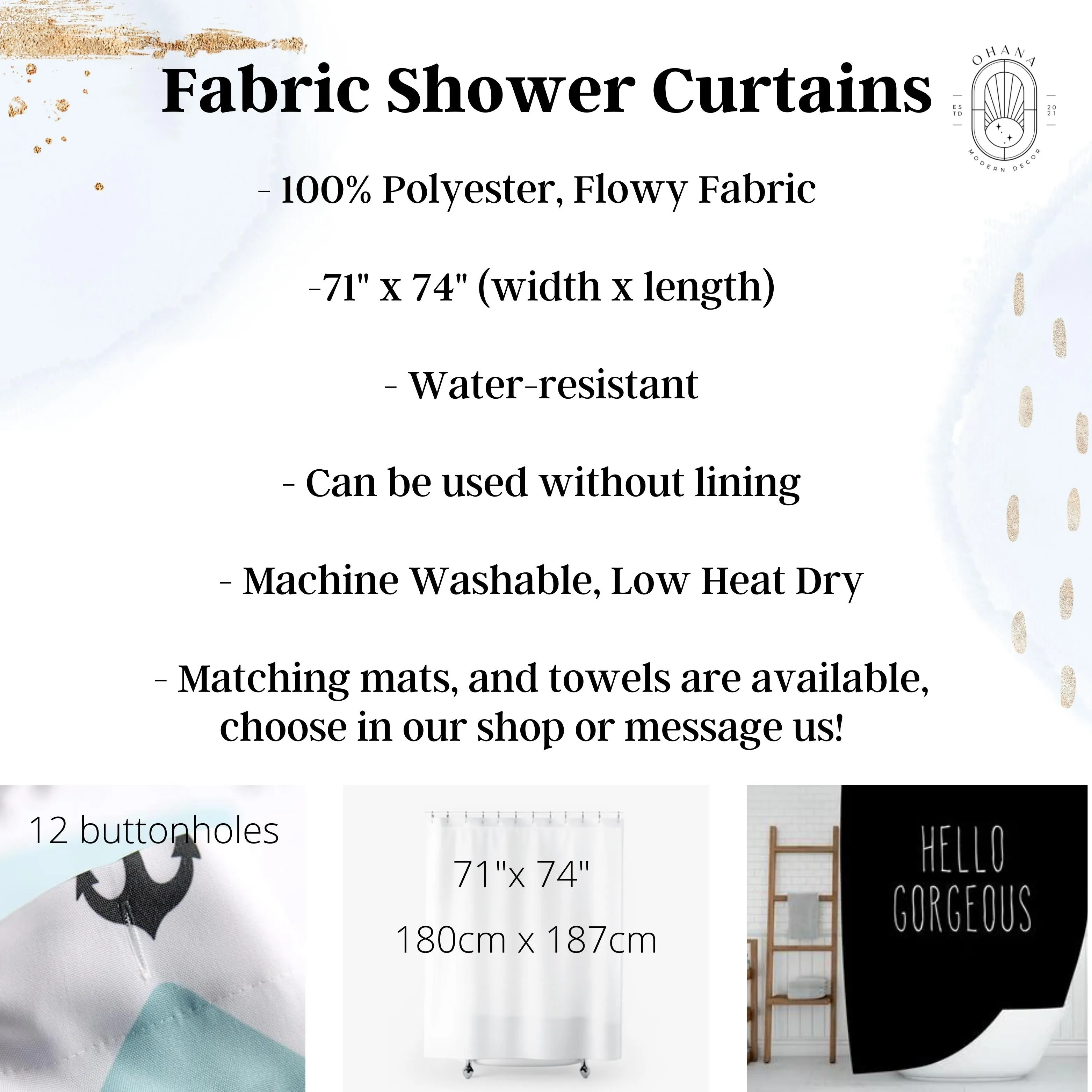Christmas Shower Curtain | White Mistletoe Foxes